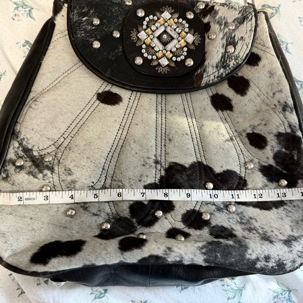 Cowhide Leather Black and White Women's Purse. NEW! - Picture 14 of 16